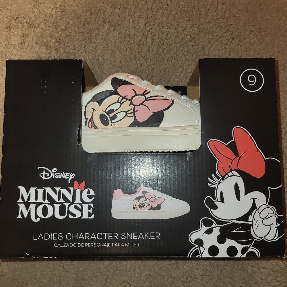 Ladies Minnie Mouse Sneakers Pink/White Size 9 New Unused